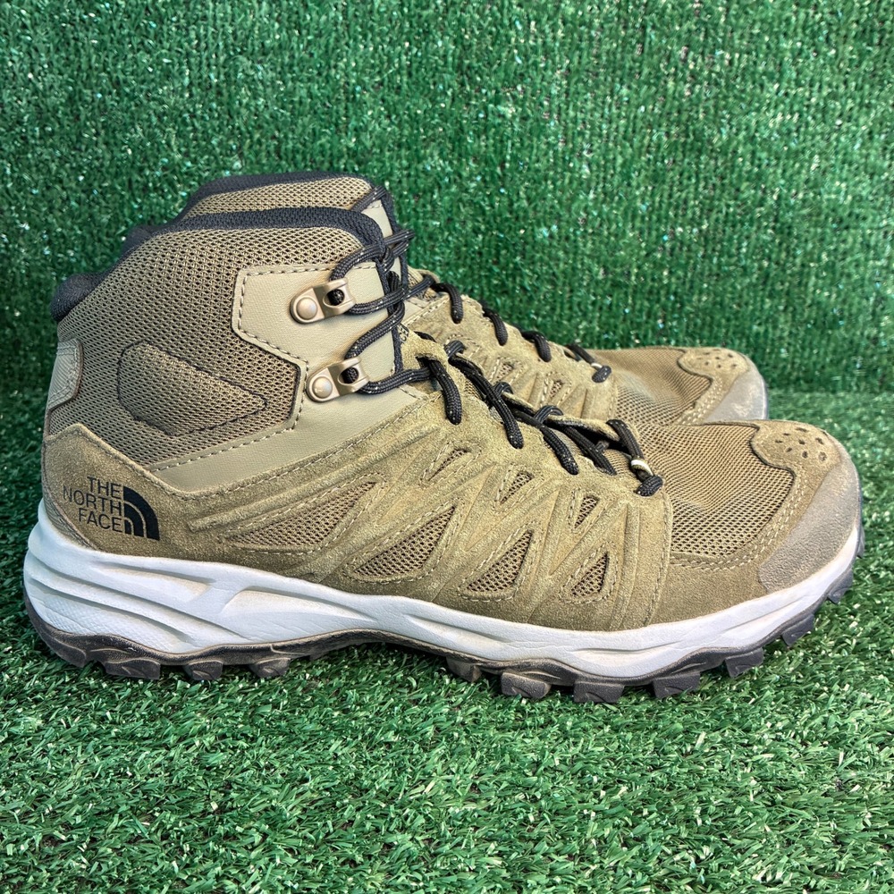 The North Face Truckee Mid Hiking Trail Boots Military Olive Green Mens Size 9.5